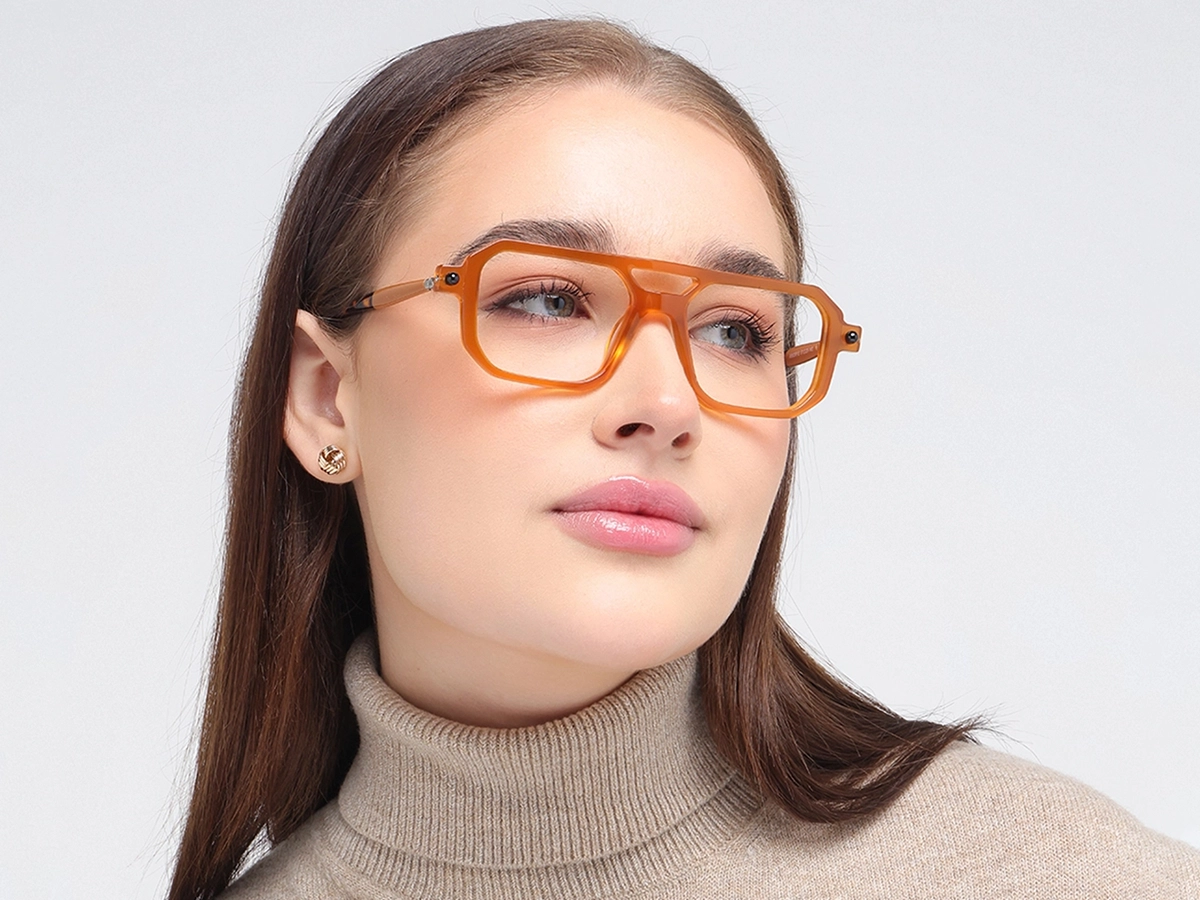 Orange Rectangle Glasses 1
