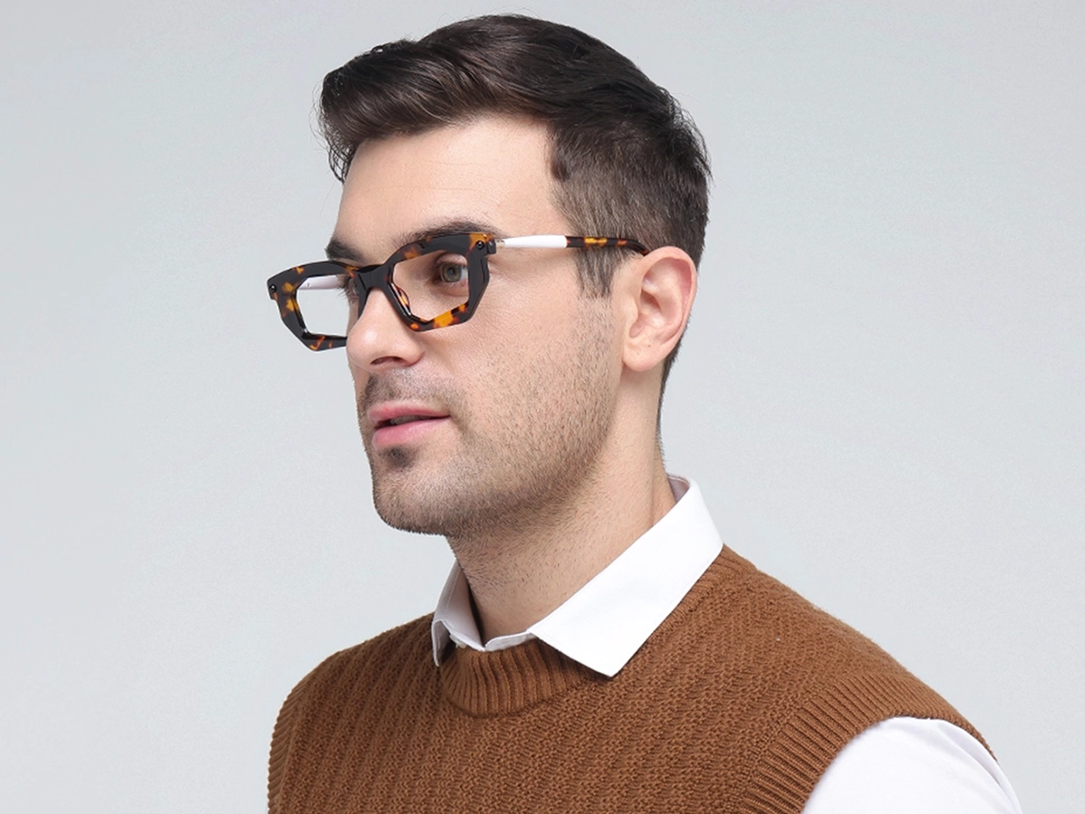 Havana Tortoise Rectangle Cat Eye Eyeglasses 1