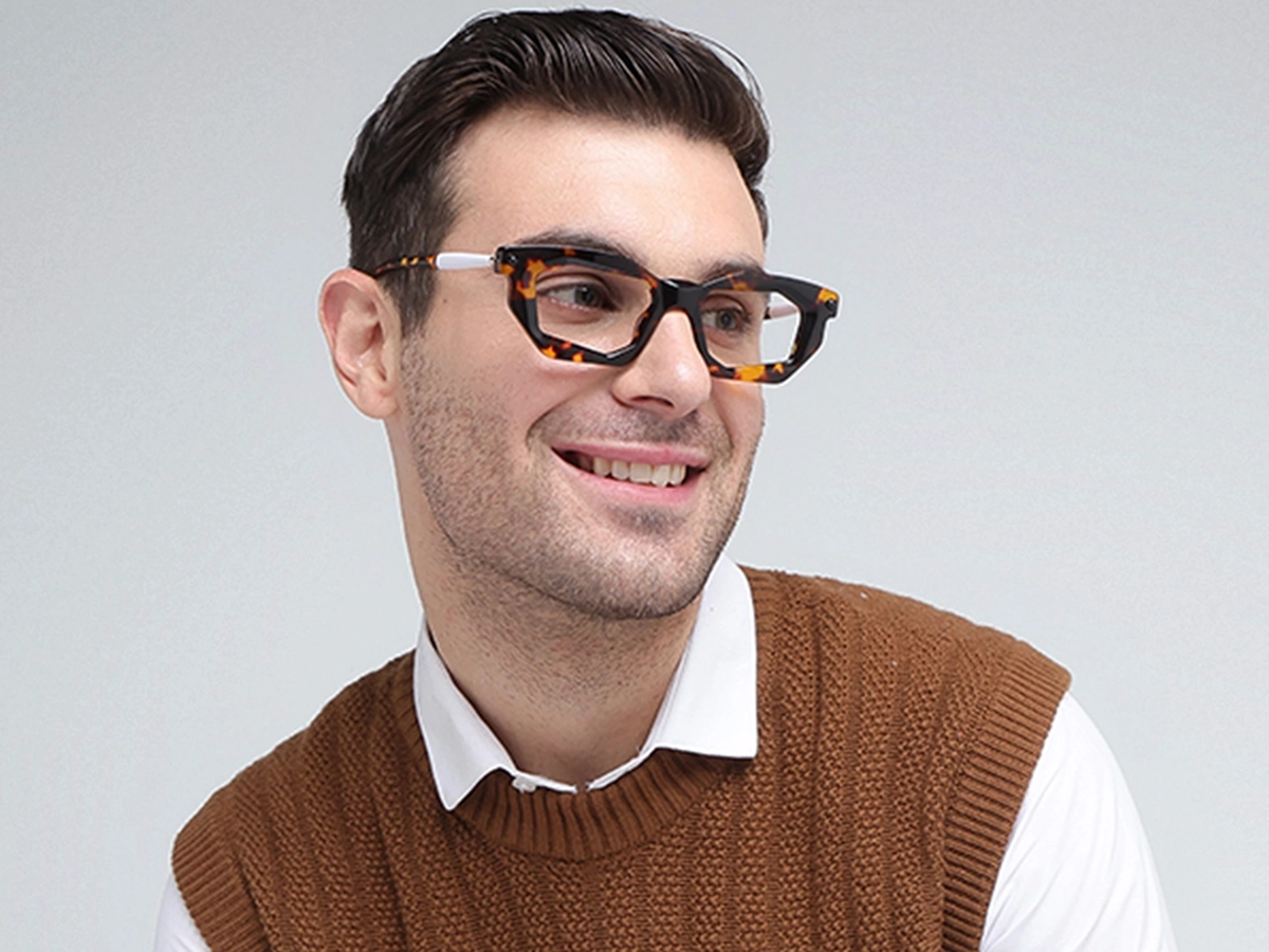 Havana Tortoise Rectangle Cat Eye Eyeglasses 1