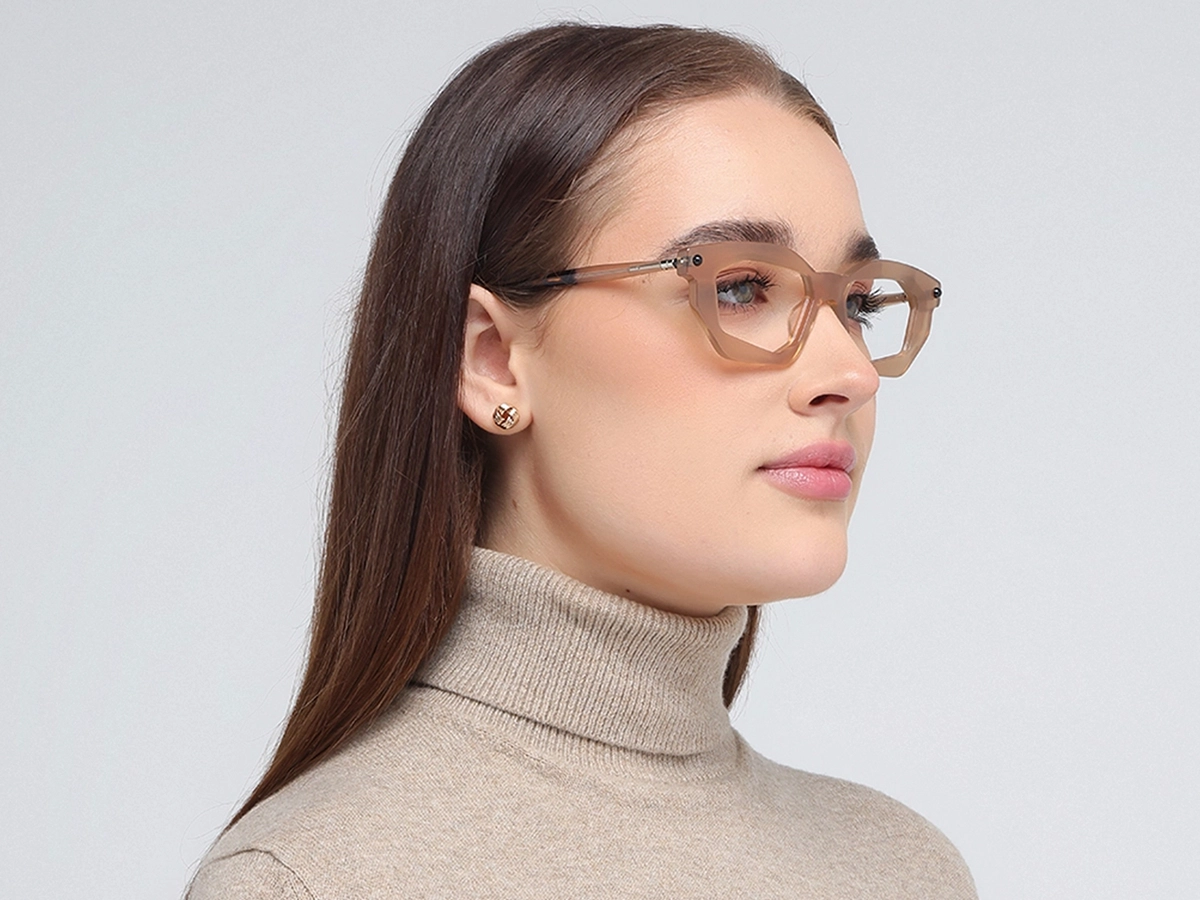 Crystal Rectangle Cat Eye Frame Eyeglasses 1