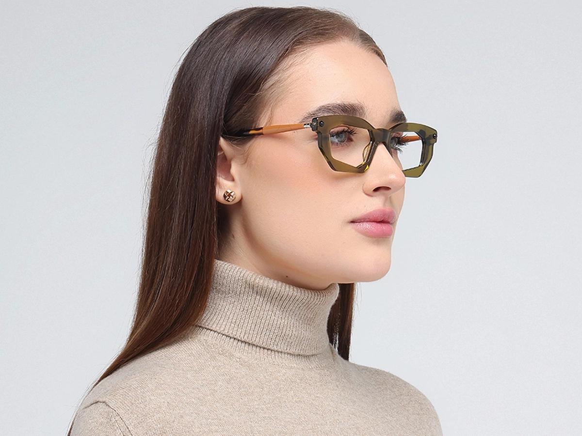 Crystal Olive Green Spectacle Frames 1