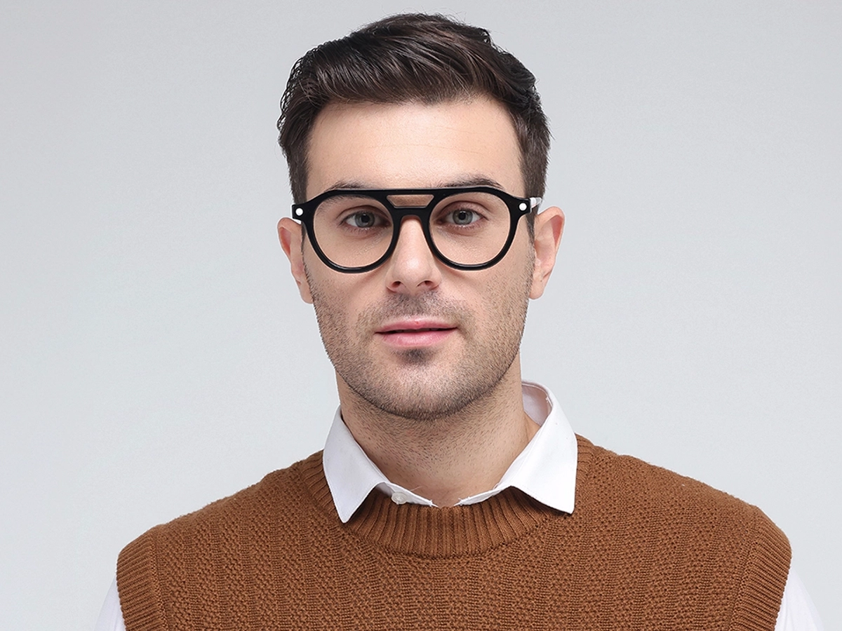 Round Double Bridge Glasses 1