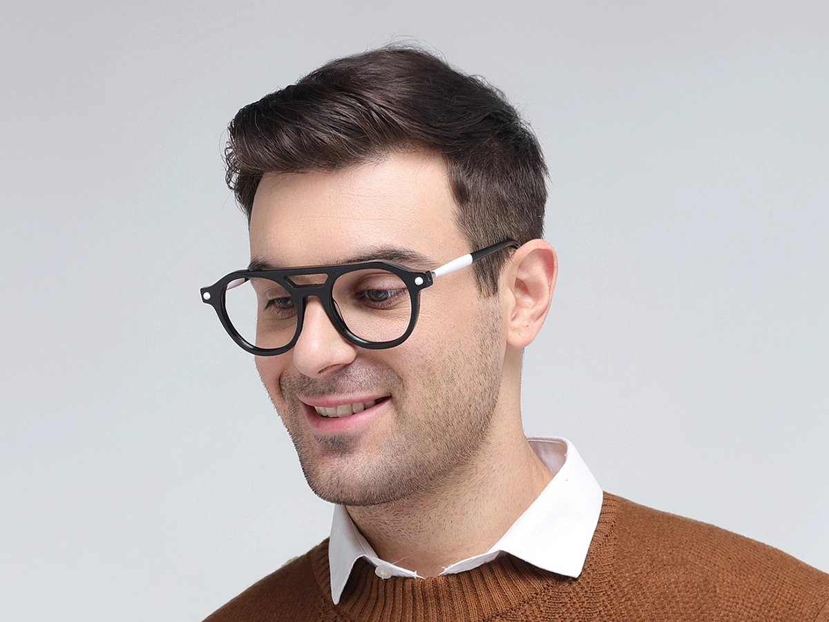 Round Double Bridge Glasses 1