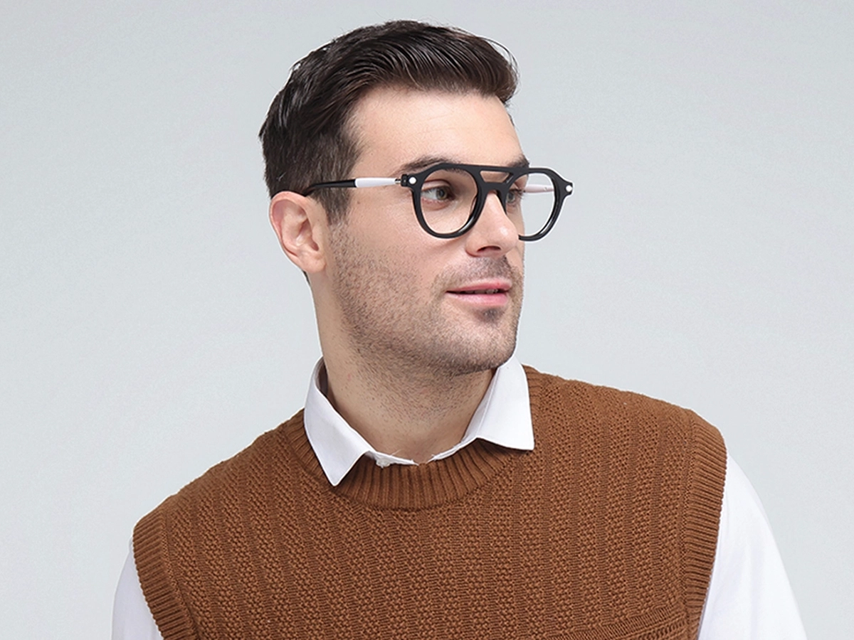 Round Double Bridge Glasses 1
