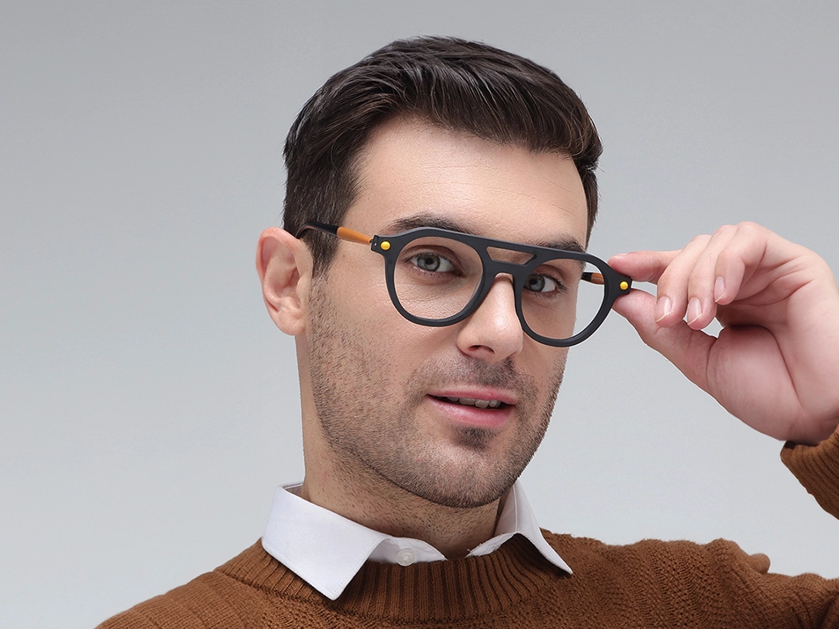Round Grey Glasses 1