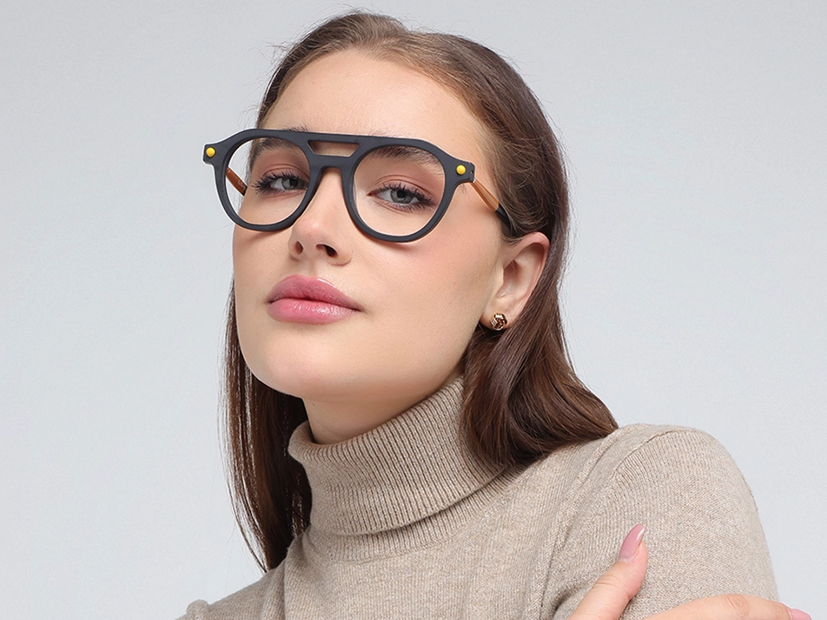 Round Grey Glasses 1