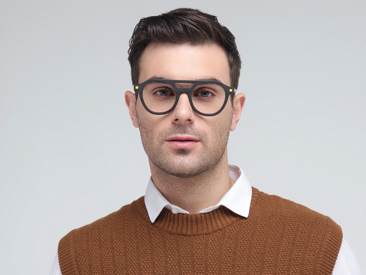 Round Grey Glasses 1
