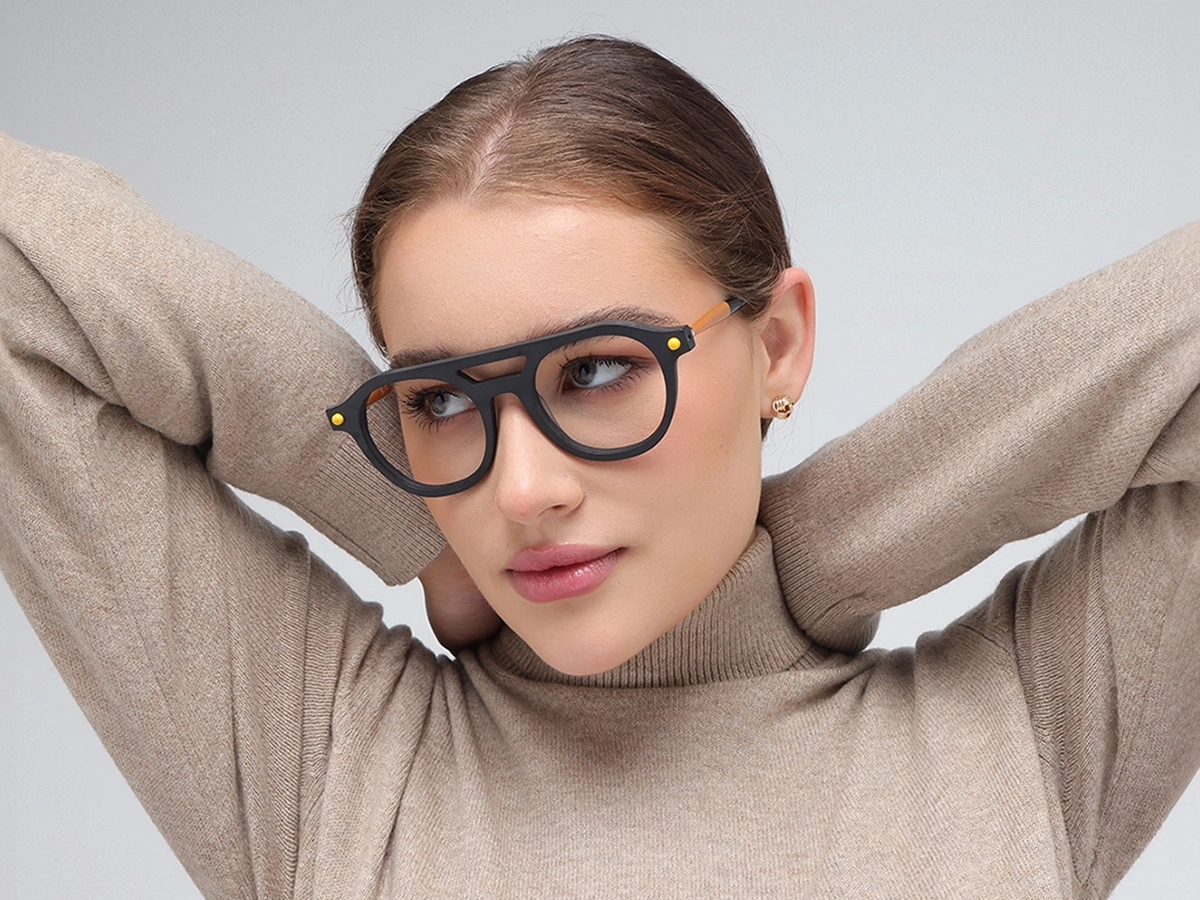 Round Grey Glasses 1