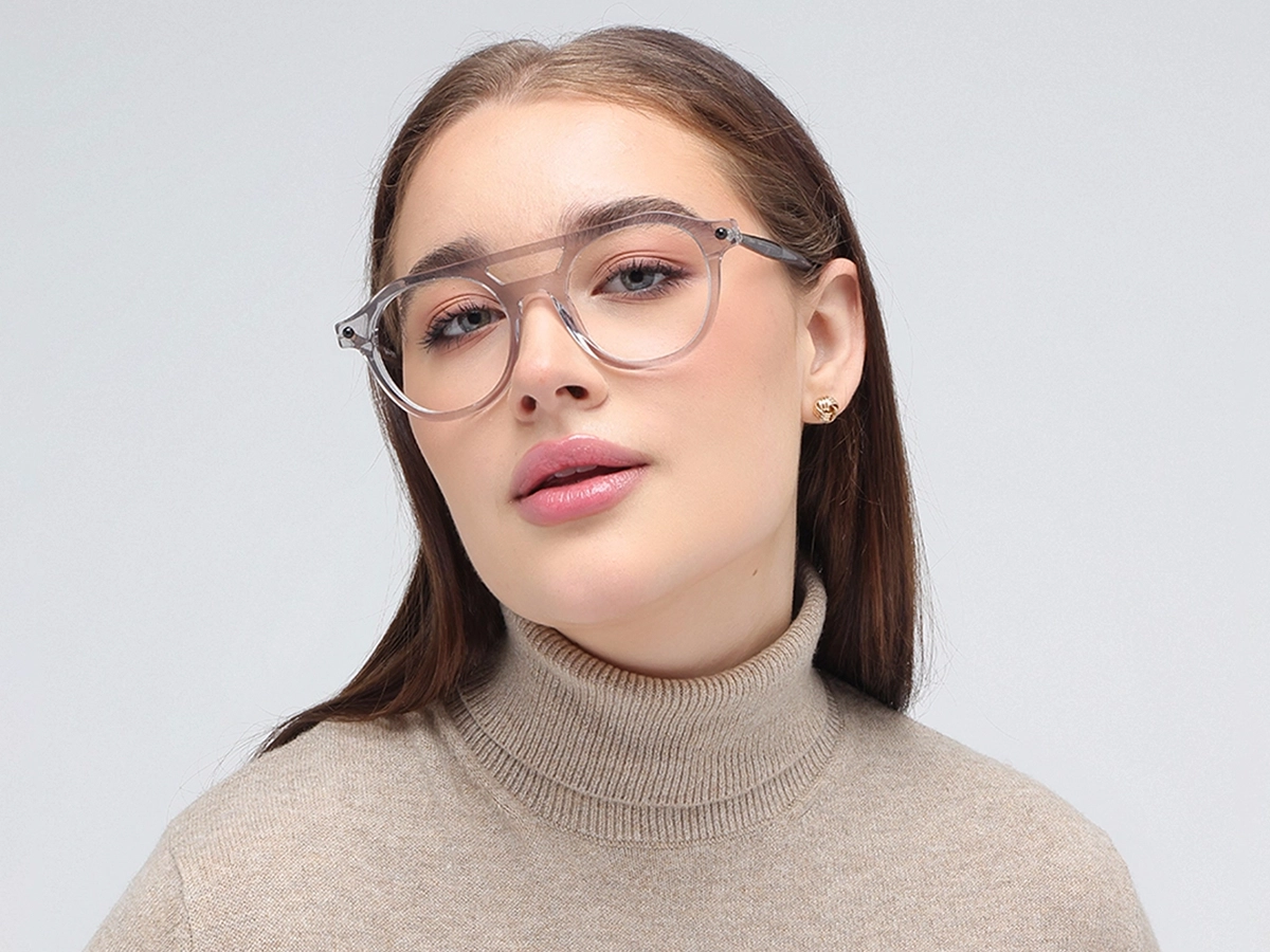 Silver Round Grey Glasses 1