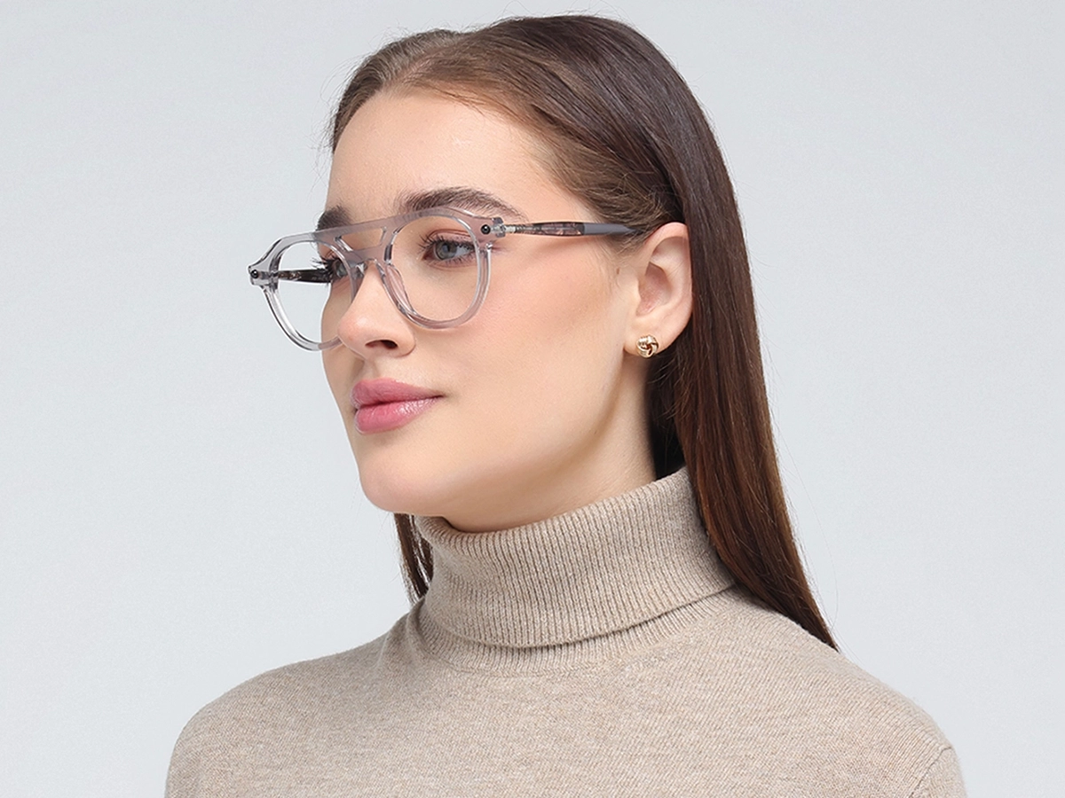 Silver Round Grey Glasses 1