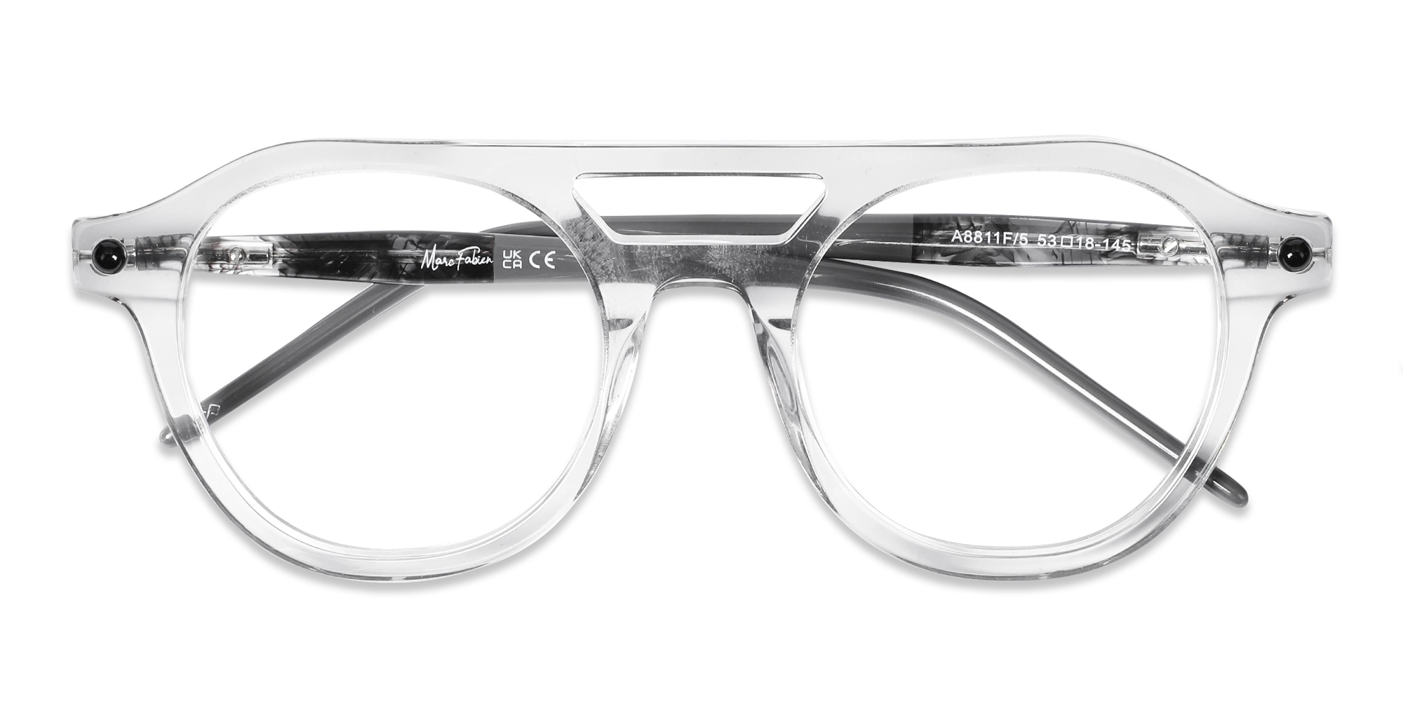 Silver Round Grey Glasses 1