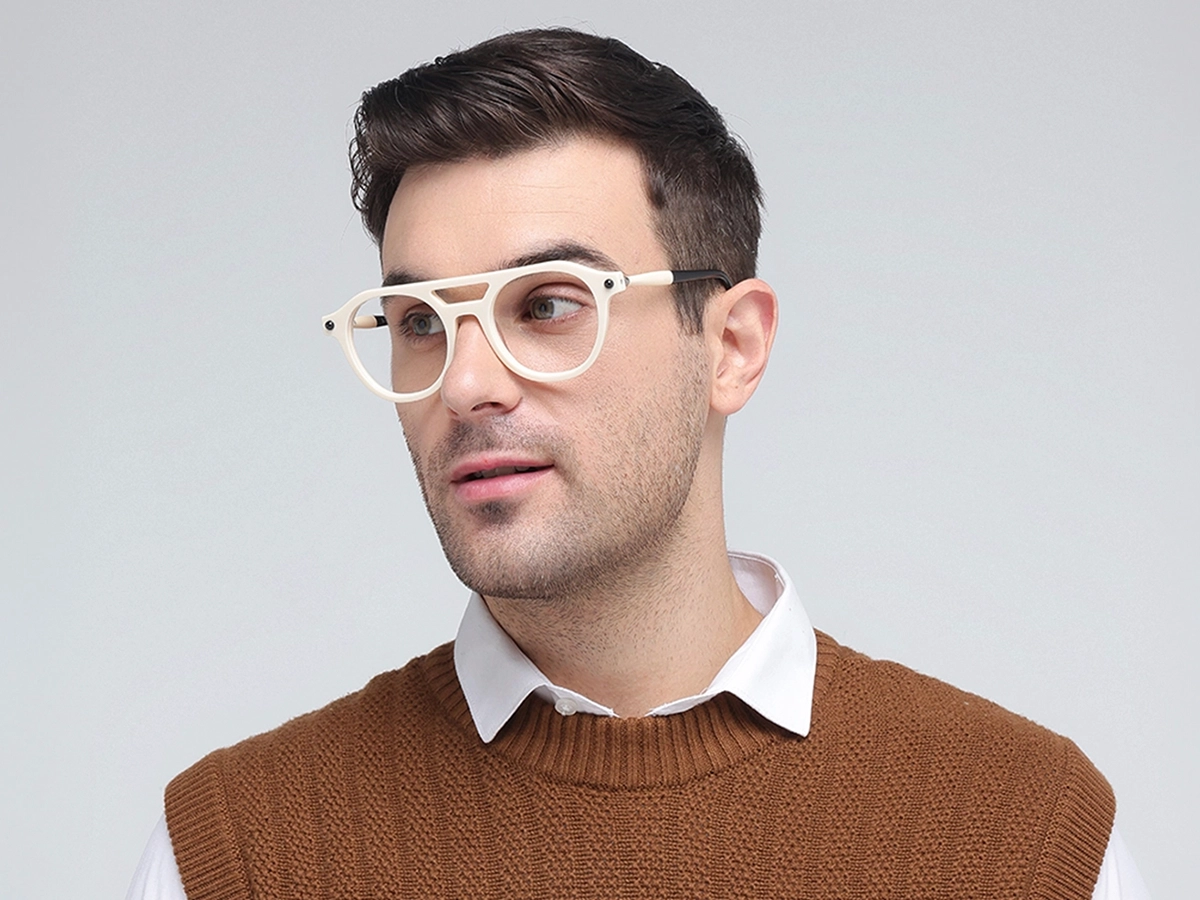 White Circle Glasses 1