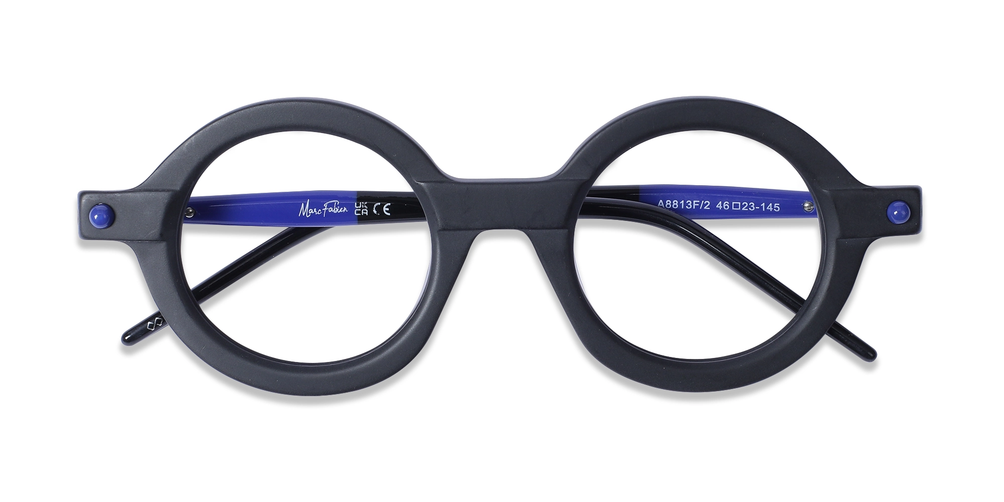 Matte Black Round Oval Eyeglasses 1