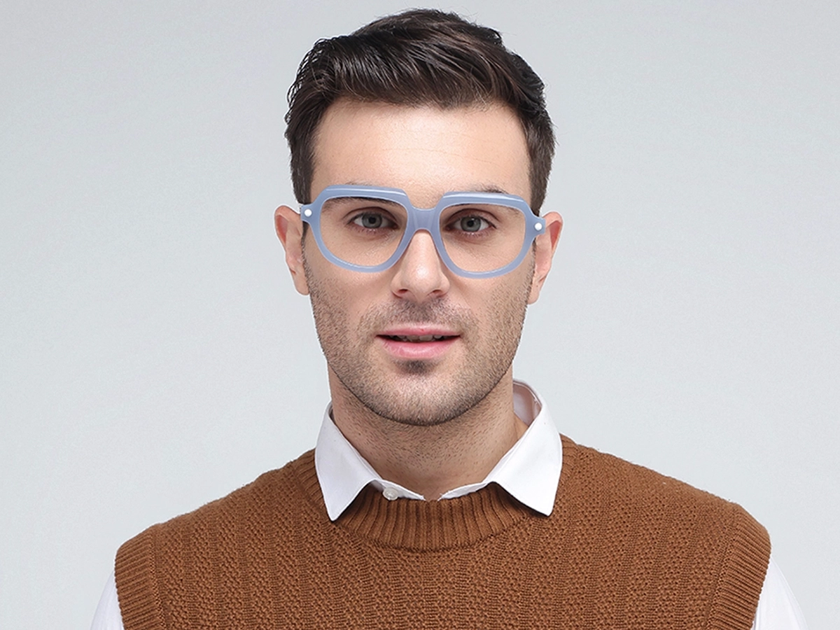 Blue Oversized Glasses 1
