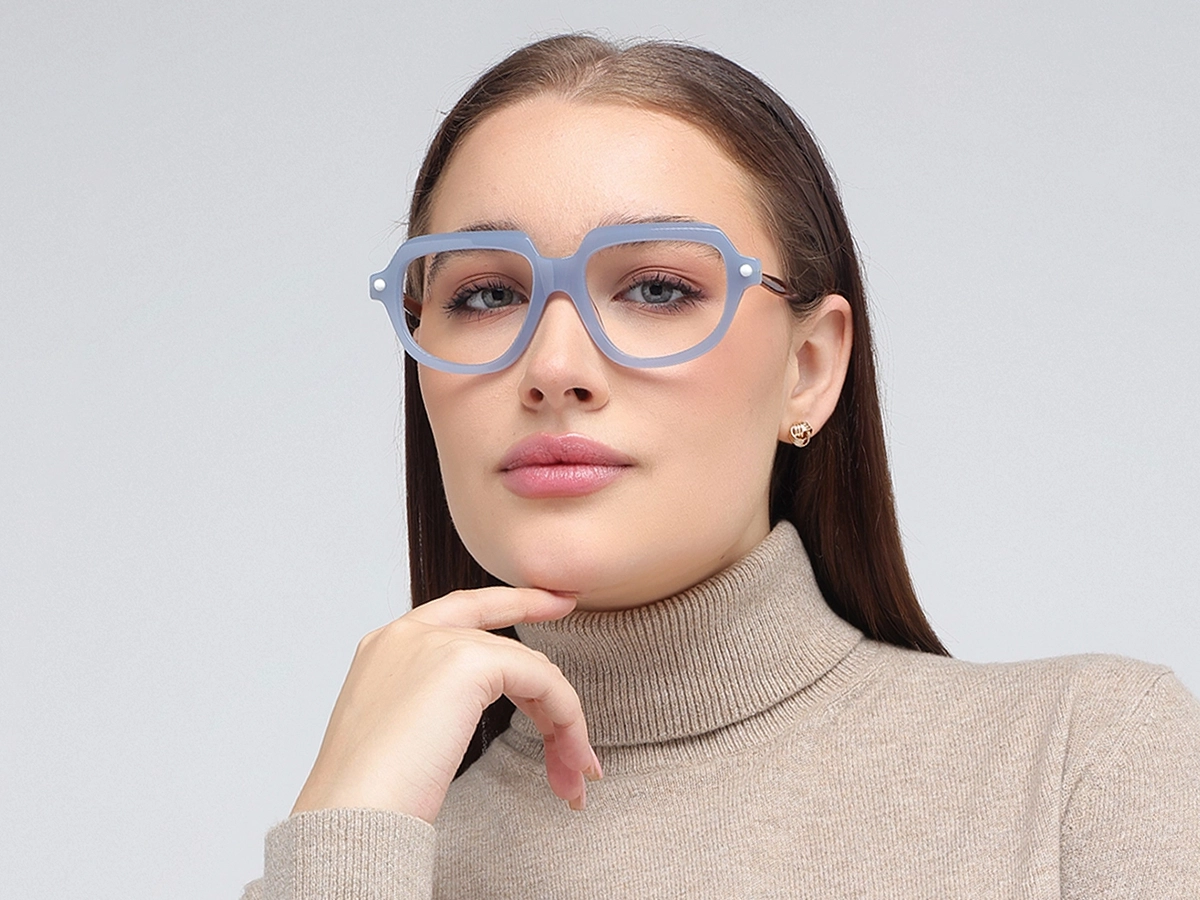 Blue Oversized Glasses 1