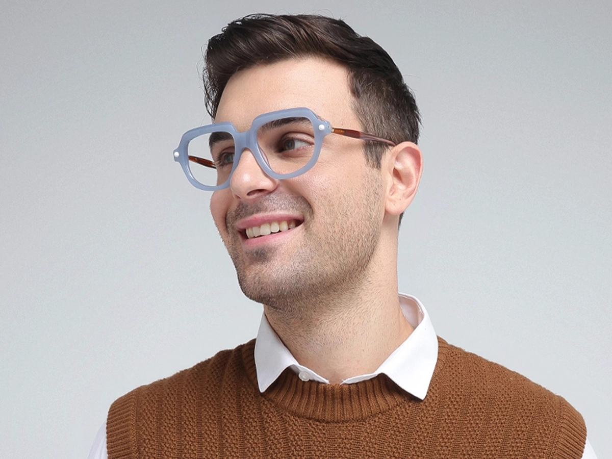 Blue Oversized Glasses 1