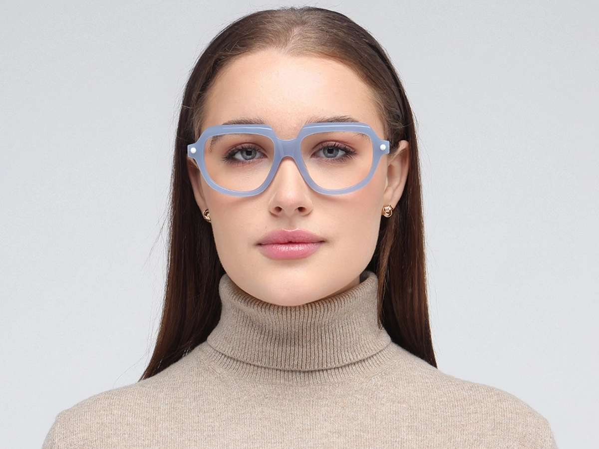 Blue Oversized Glasses 1
