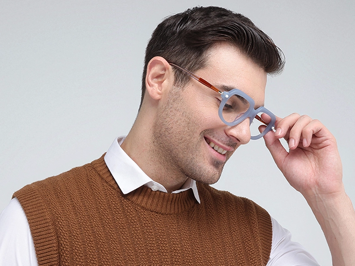 Blue Oversized Glasses 1