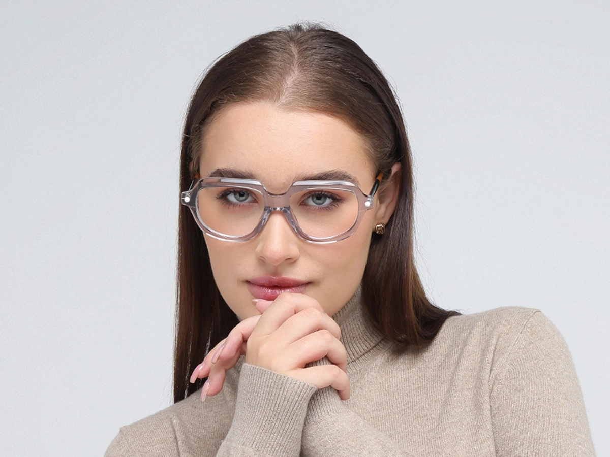 Crystal Silver Grey Oversized Glasses 1
