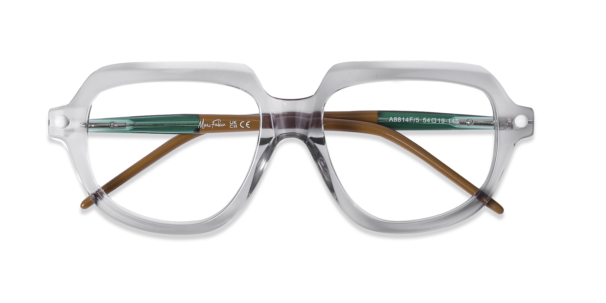 Crystal Silver Grey Oversized Glasses 1