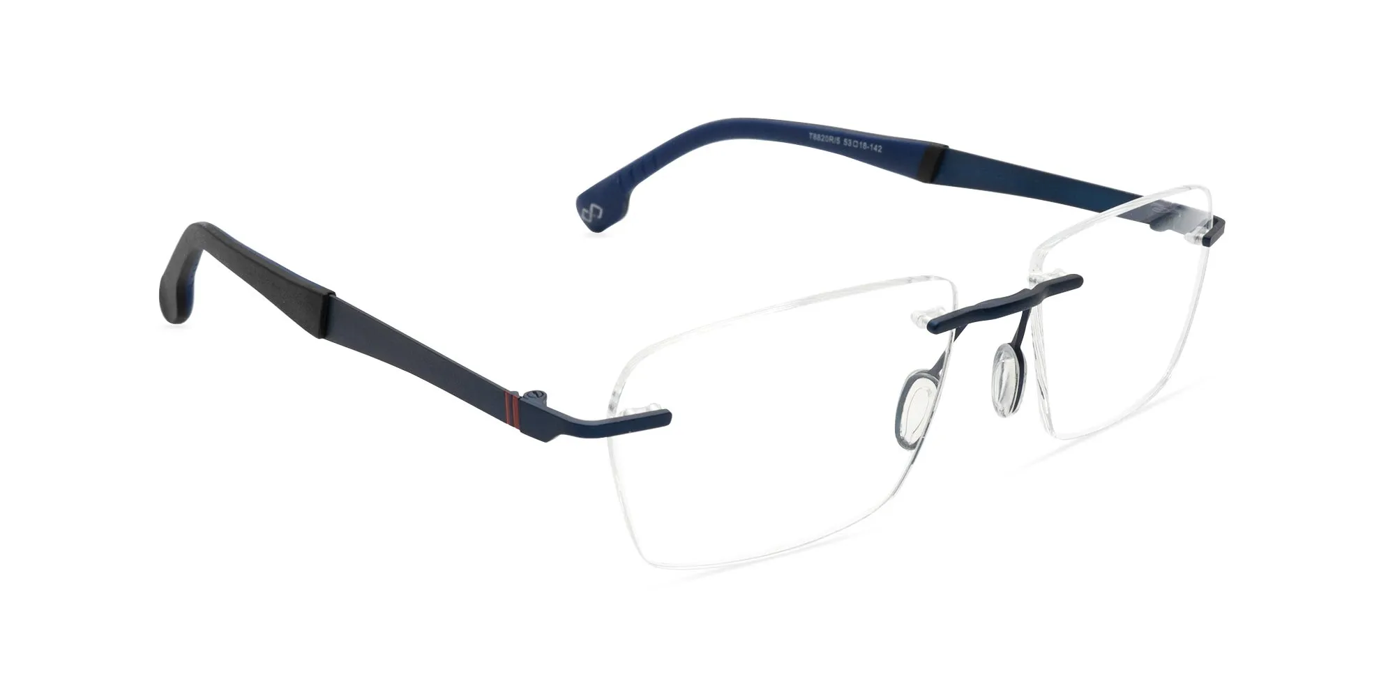 Metallic Cobalt Blue Frameless Glasses-3