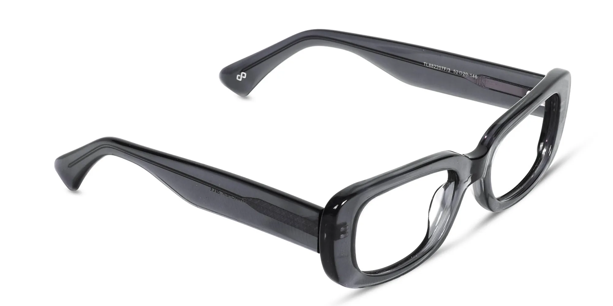 Crystal Gray Rectangular Full Rim Glasses-1