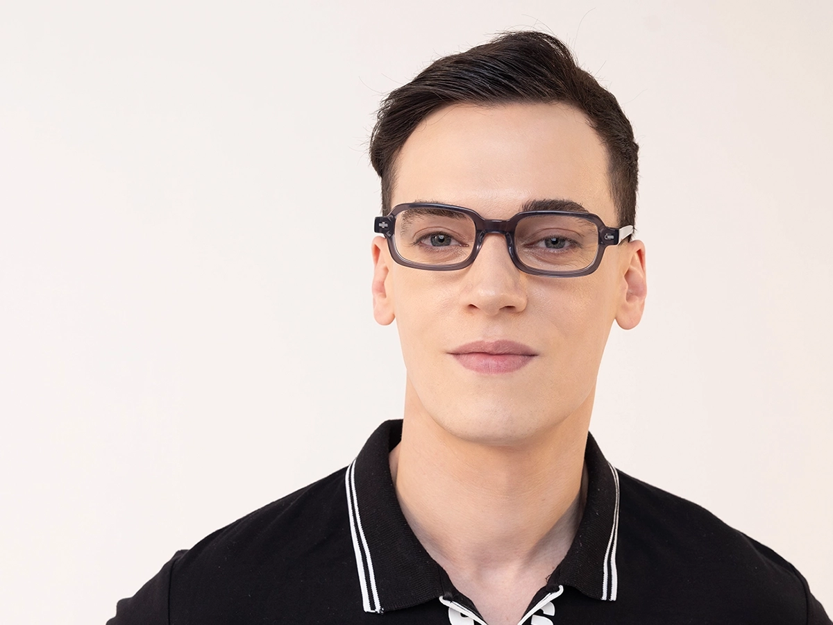 Crystal Grey Rectangle Glasses 1
