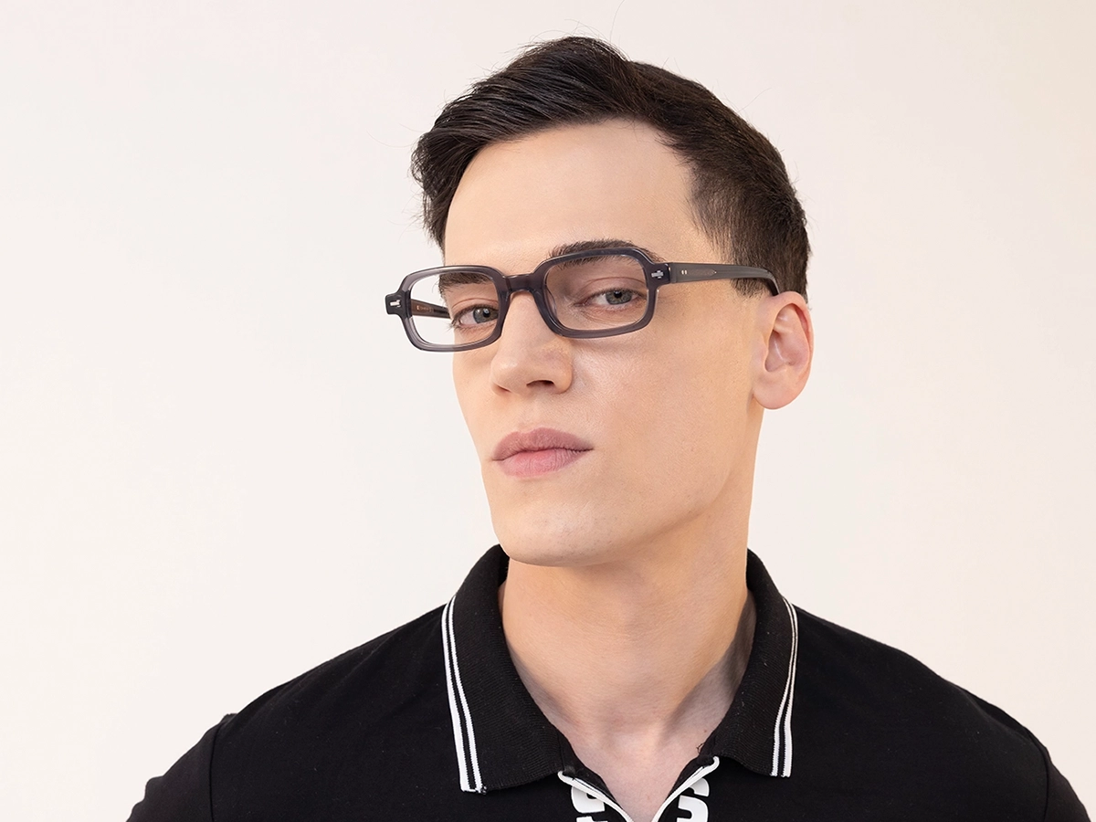 Crystal Grey Rectangle Glasses 1