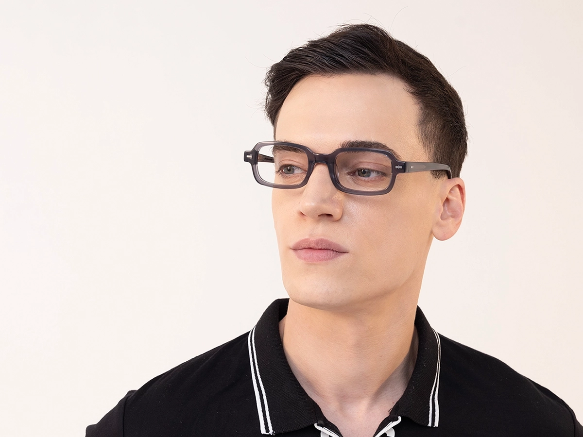 Crystal Grey Rectangle Glasses 1