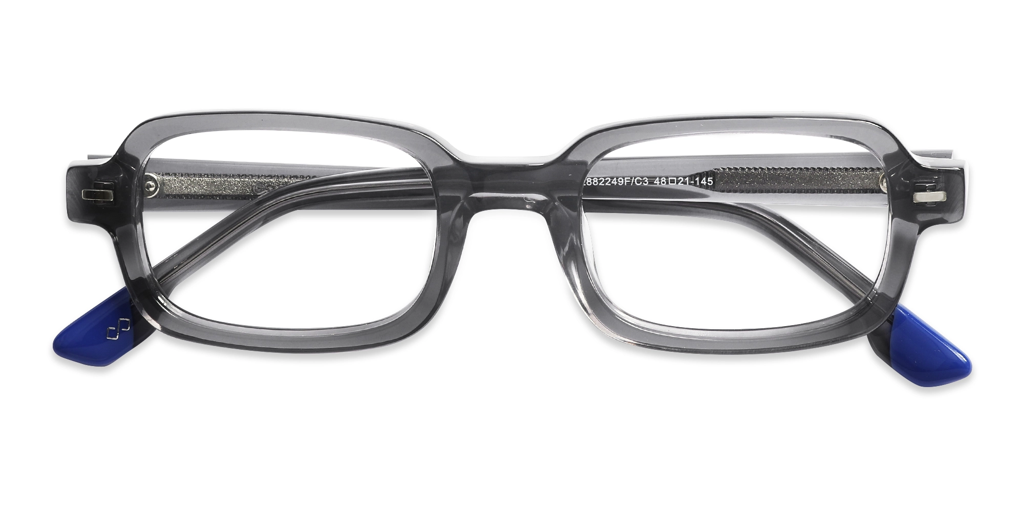 Crystal Grey Rectangle Glasses 1