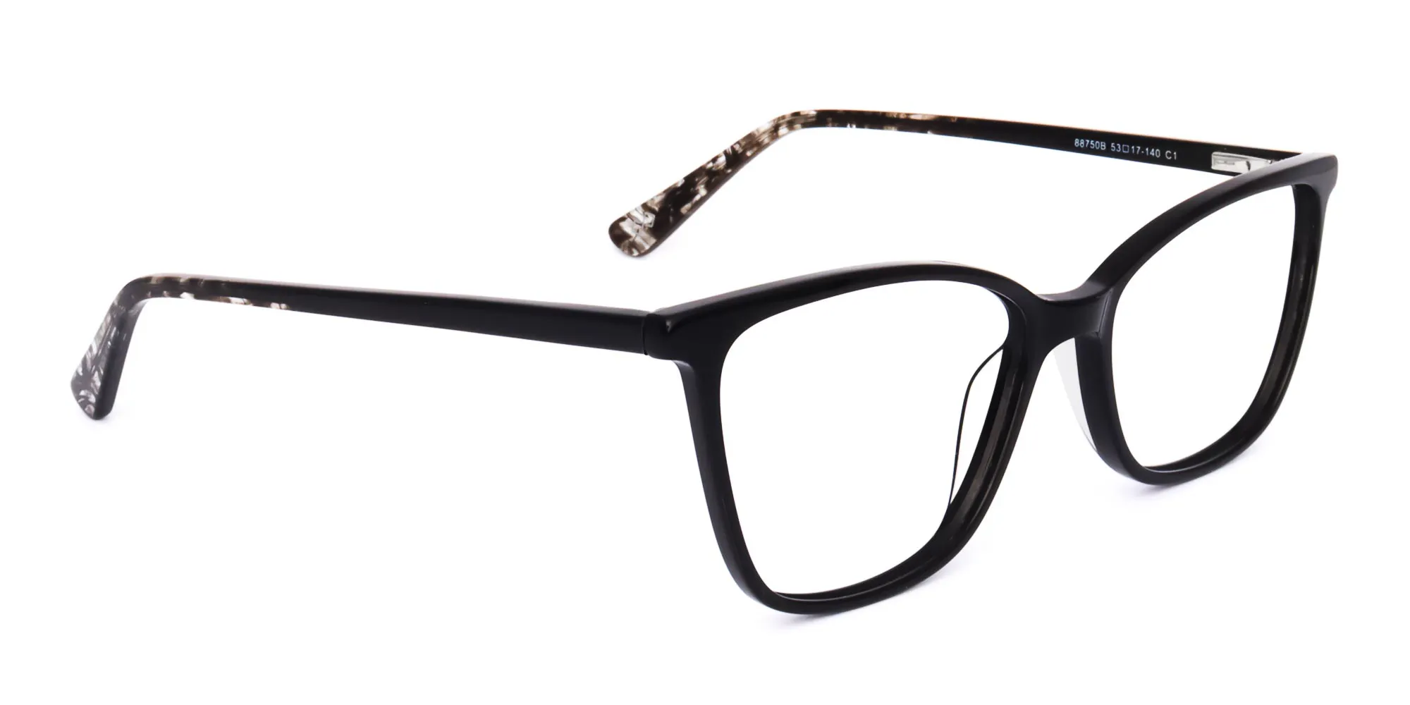 black rectangular cat eye glasses-2