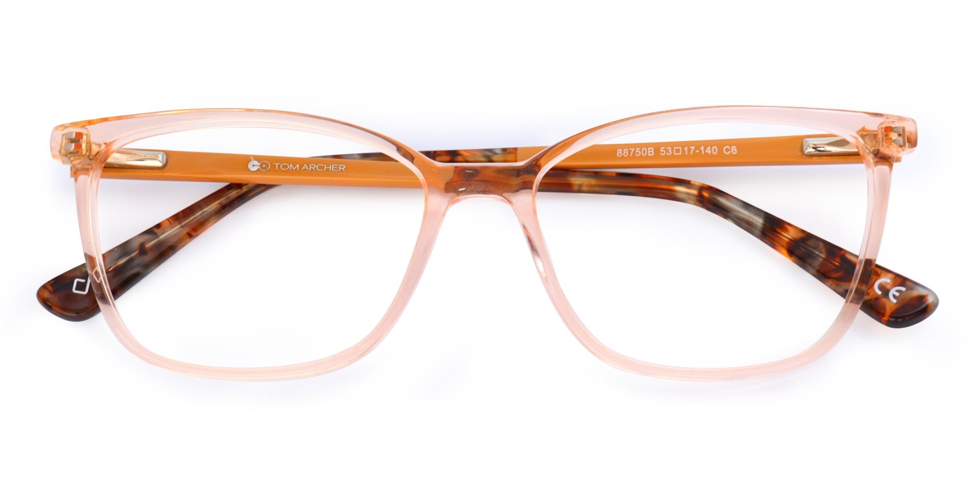 clear orange eyeglasses-1