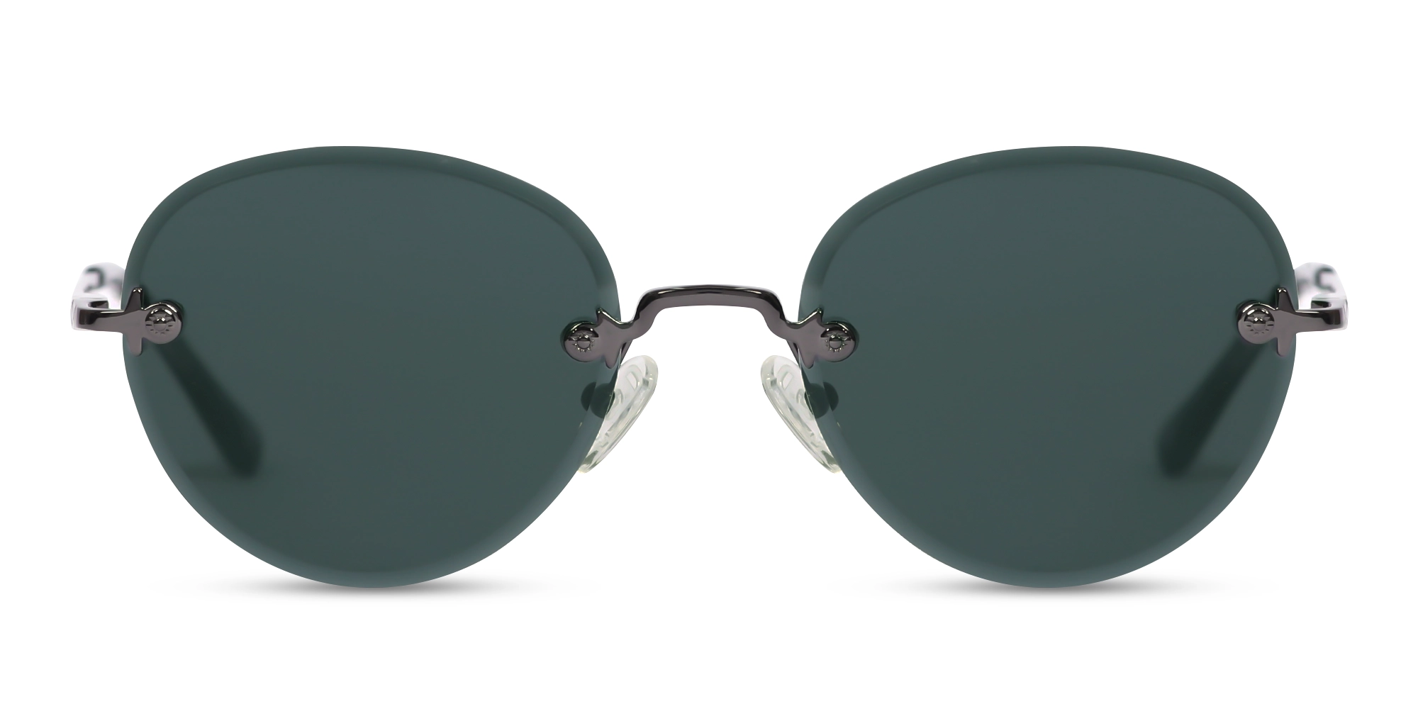 Black & Marble Round Rimless Sunglasses 1