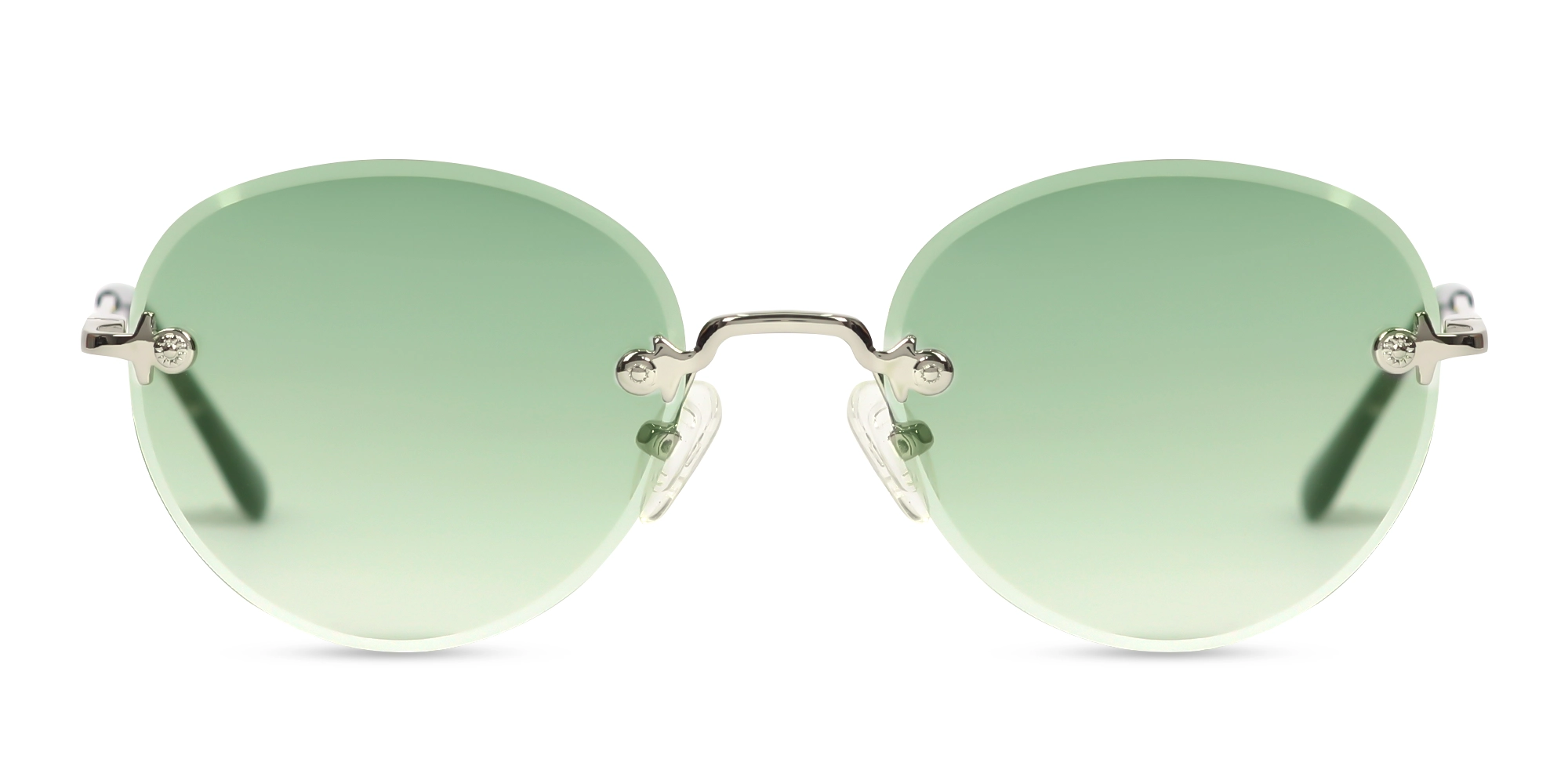 Silver and Black Marble Metal Rimless Sunglasses 1