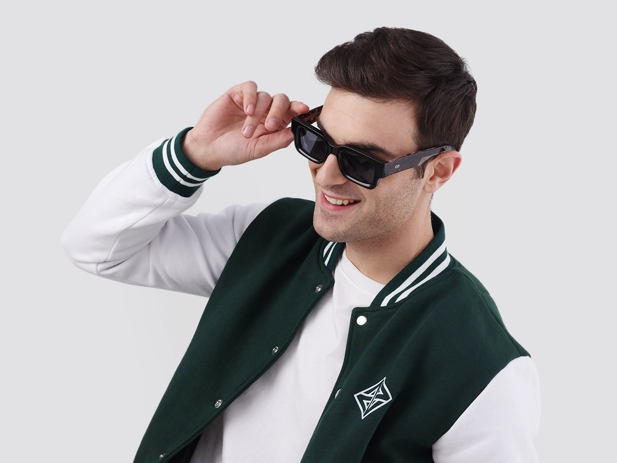Trendy Black Rectangle Full Rim Sunglasses-1