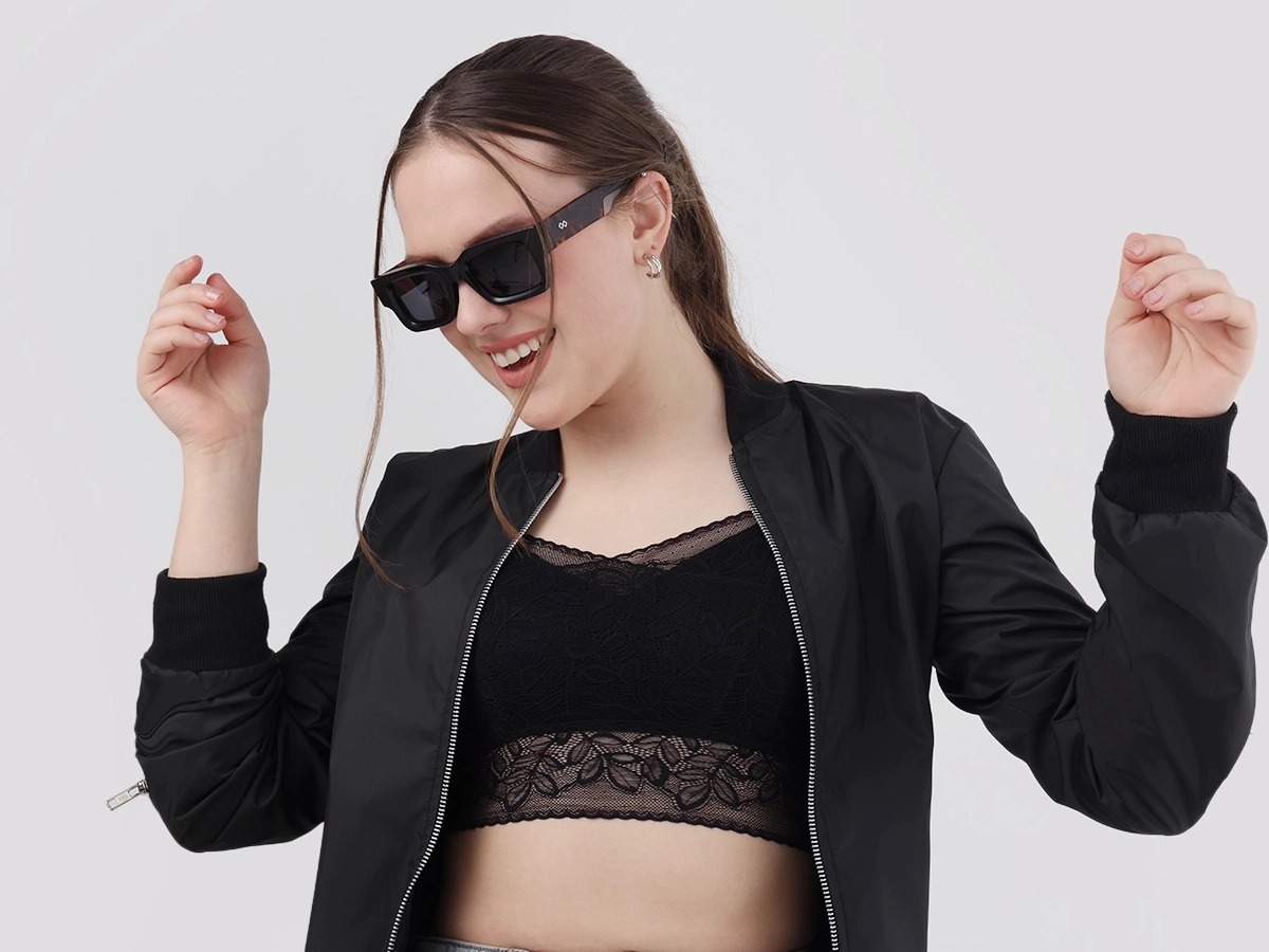 Trendy Black Rectangle Full Rim Sunglasses-1