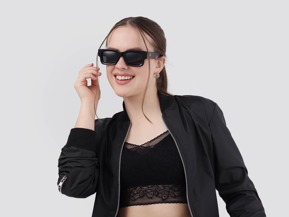 Trendy Black Rectangle Full Rim Sunglasses-1