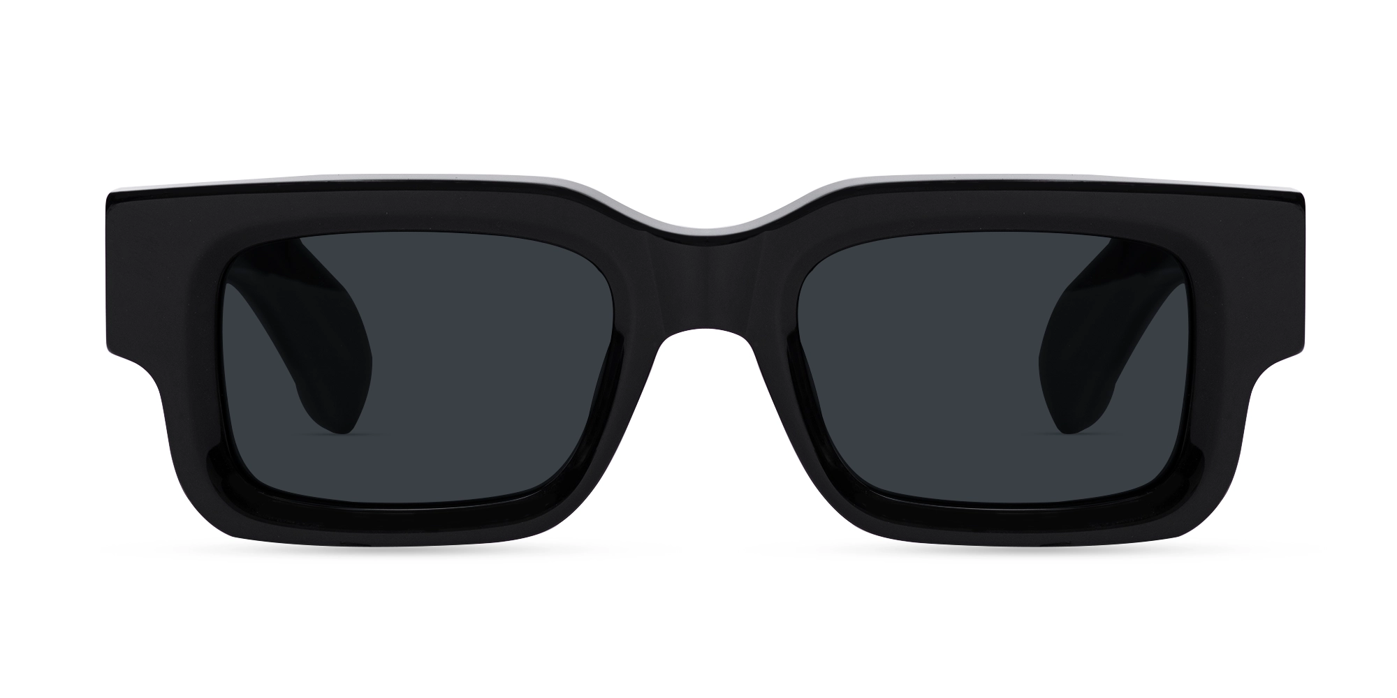 Black Rectangle Acetate Full Rim Sunglasses-1