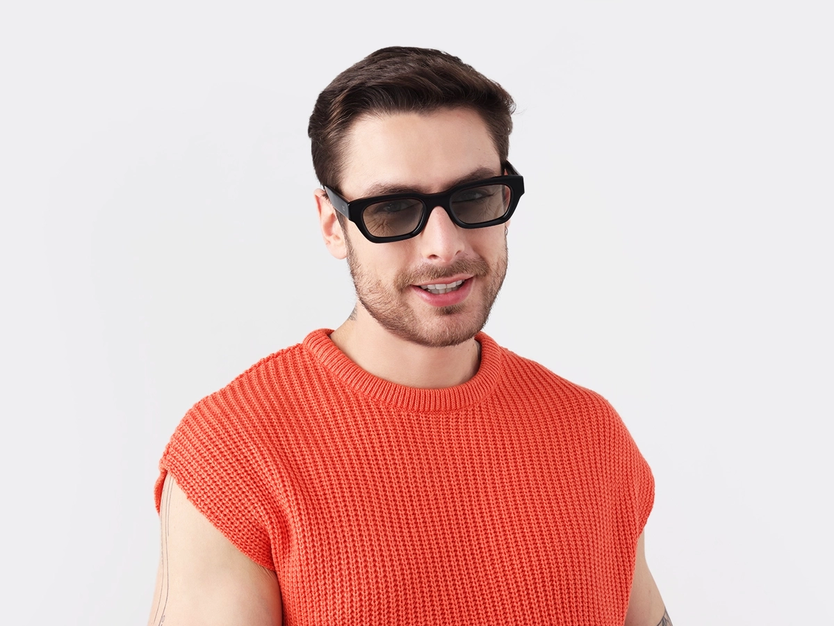 Black Acetate Full-Rim Sunglasses For Men & Women-1