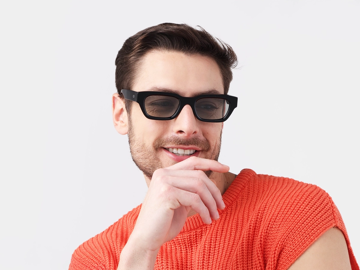 Black Acetate Full-Rim Sunglasses For Men & Women-1