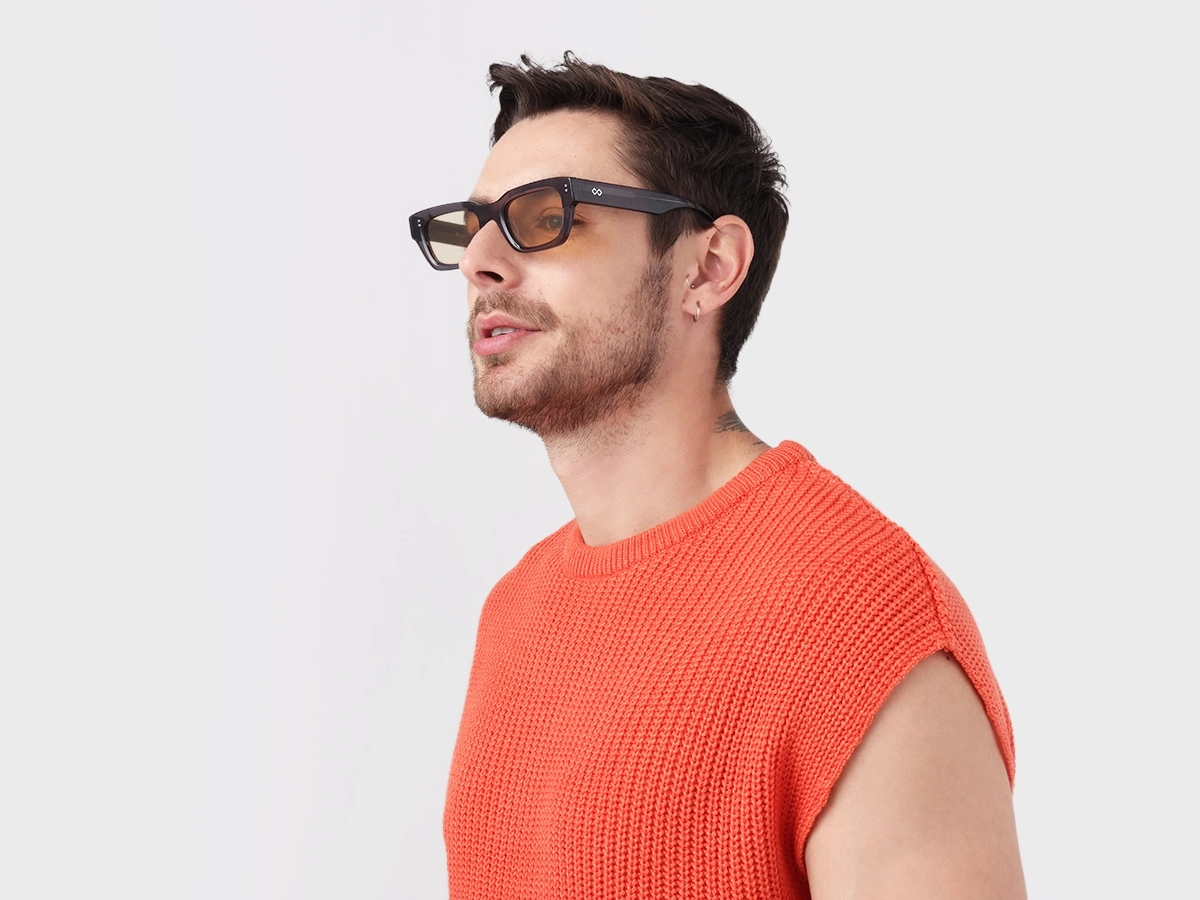 Acetate Full-Rim Rectangle Sunglasses -1