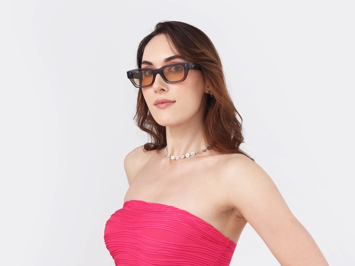 Acetate Full-Rim Rectangle Sunglasses -1