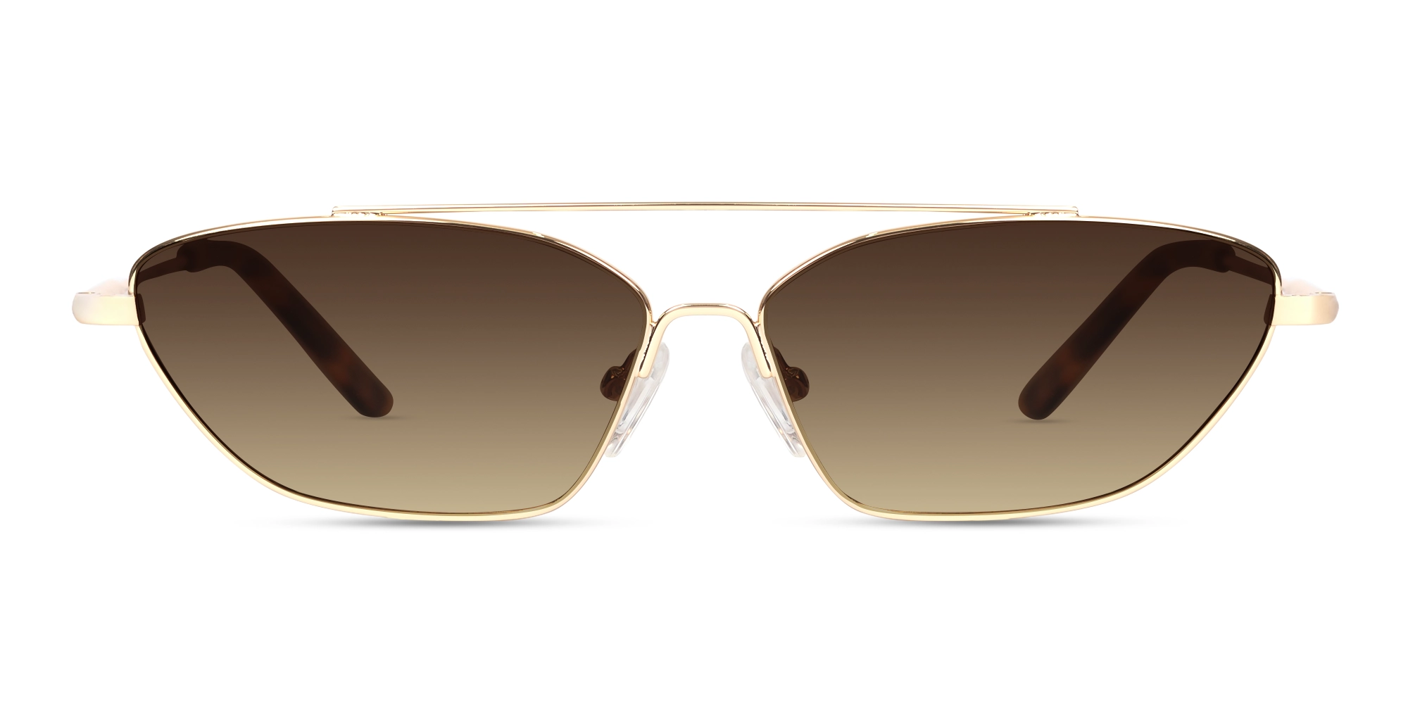 Gold Rectangle Geometric Metal Sunglasses 1