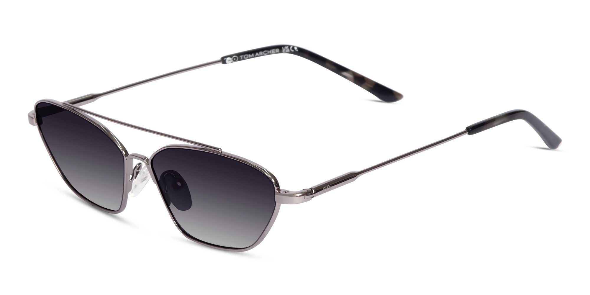 Silver Rectangle Geometric Full-Rim Sunglasses 1