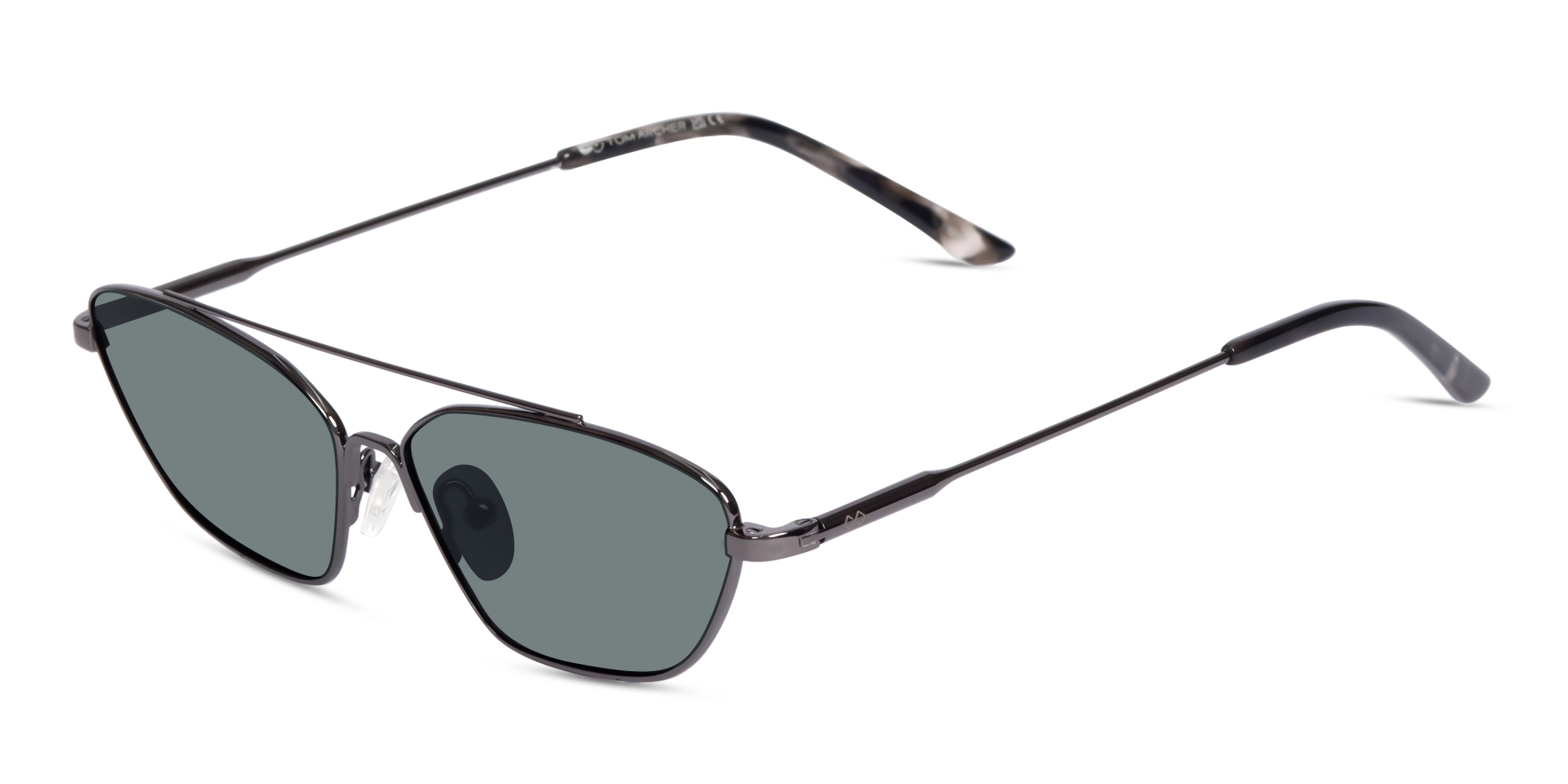 Gold Rectangle Geometric Full-Rim Sunglasses 1