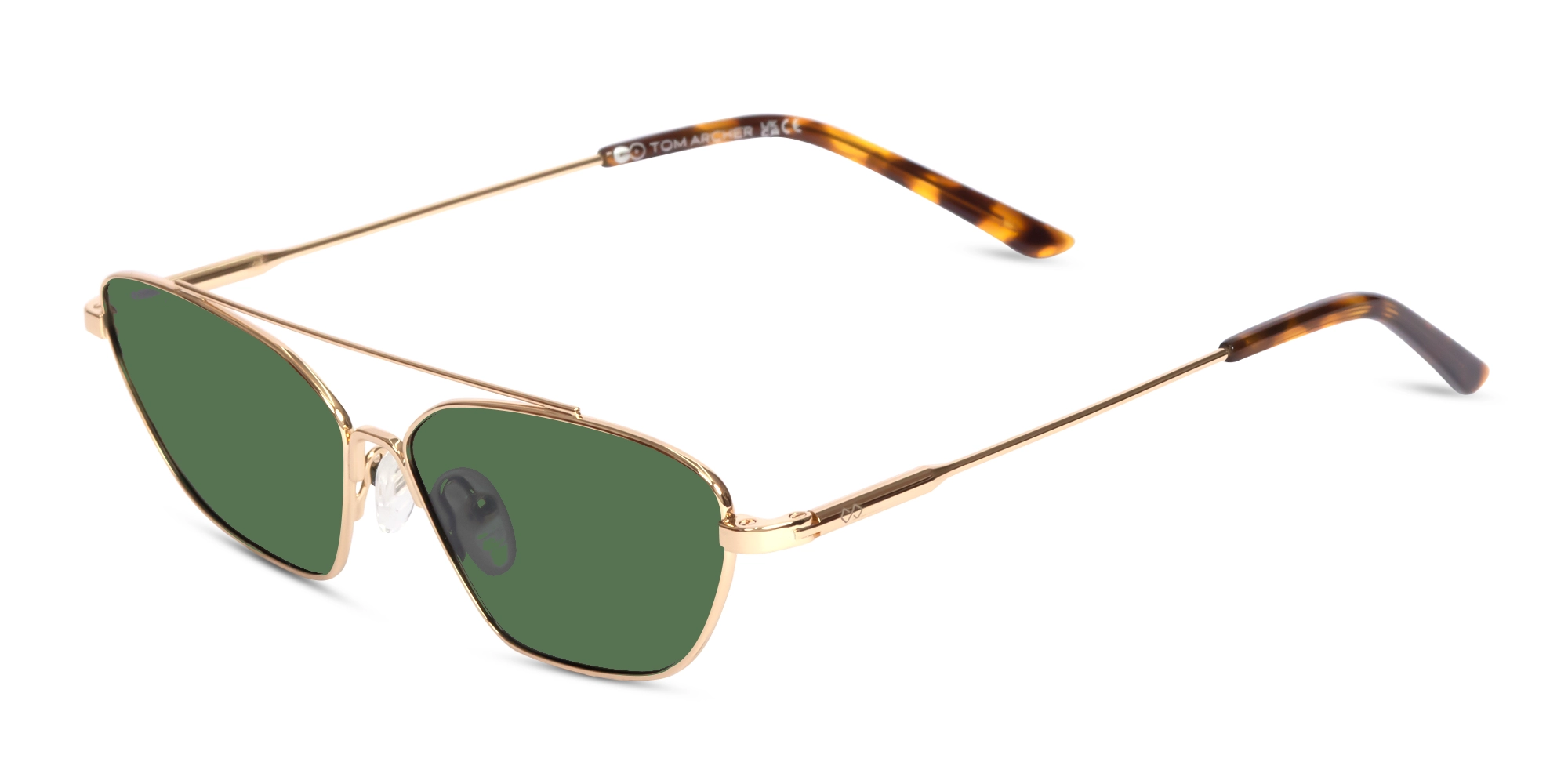 Matte Polished Gold Oval Metal Sunglasses 1