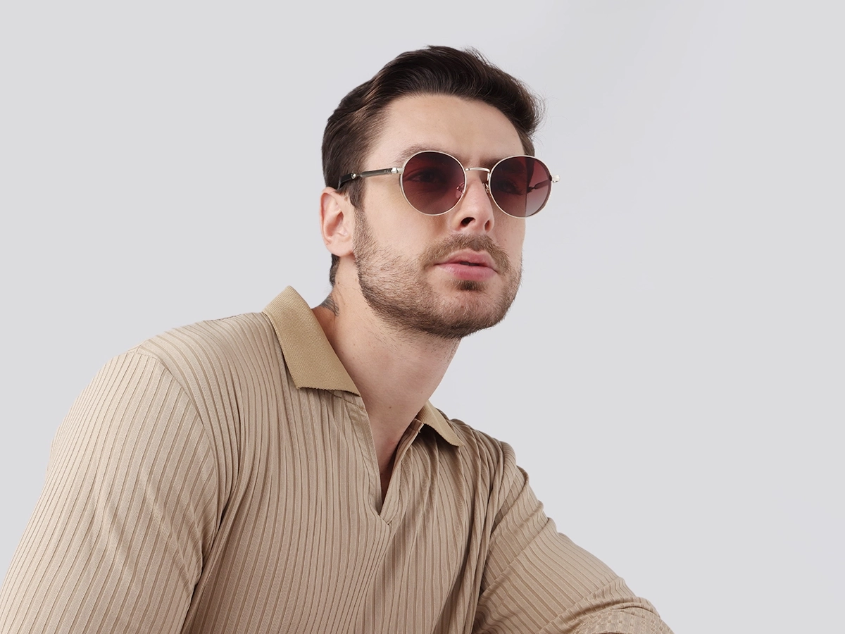 Tortoise Metal Round Sunglasses | Specscart-1