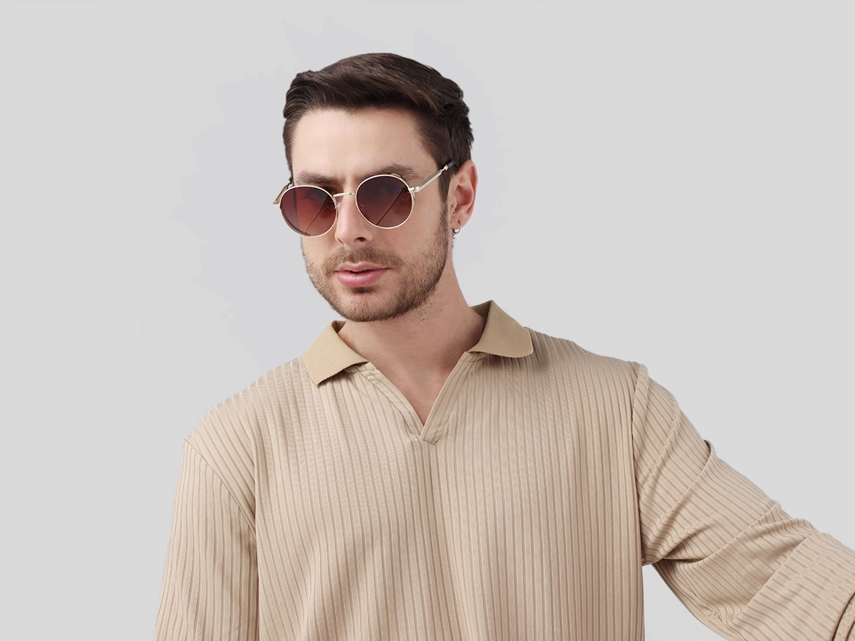 Tortoise Metal Round Sunglasses | Specscart-1