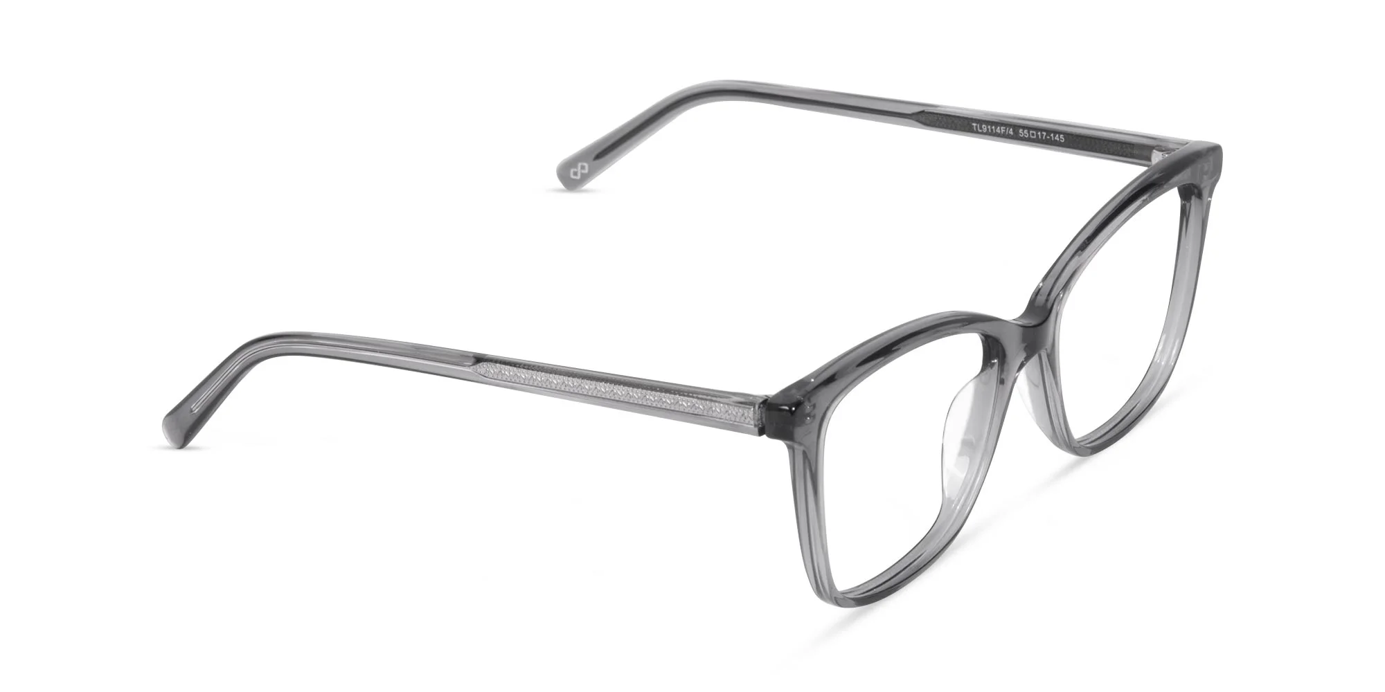 Crystal Charcoal Grey Cat Eye Eyeglasses-1