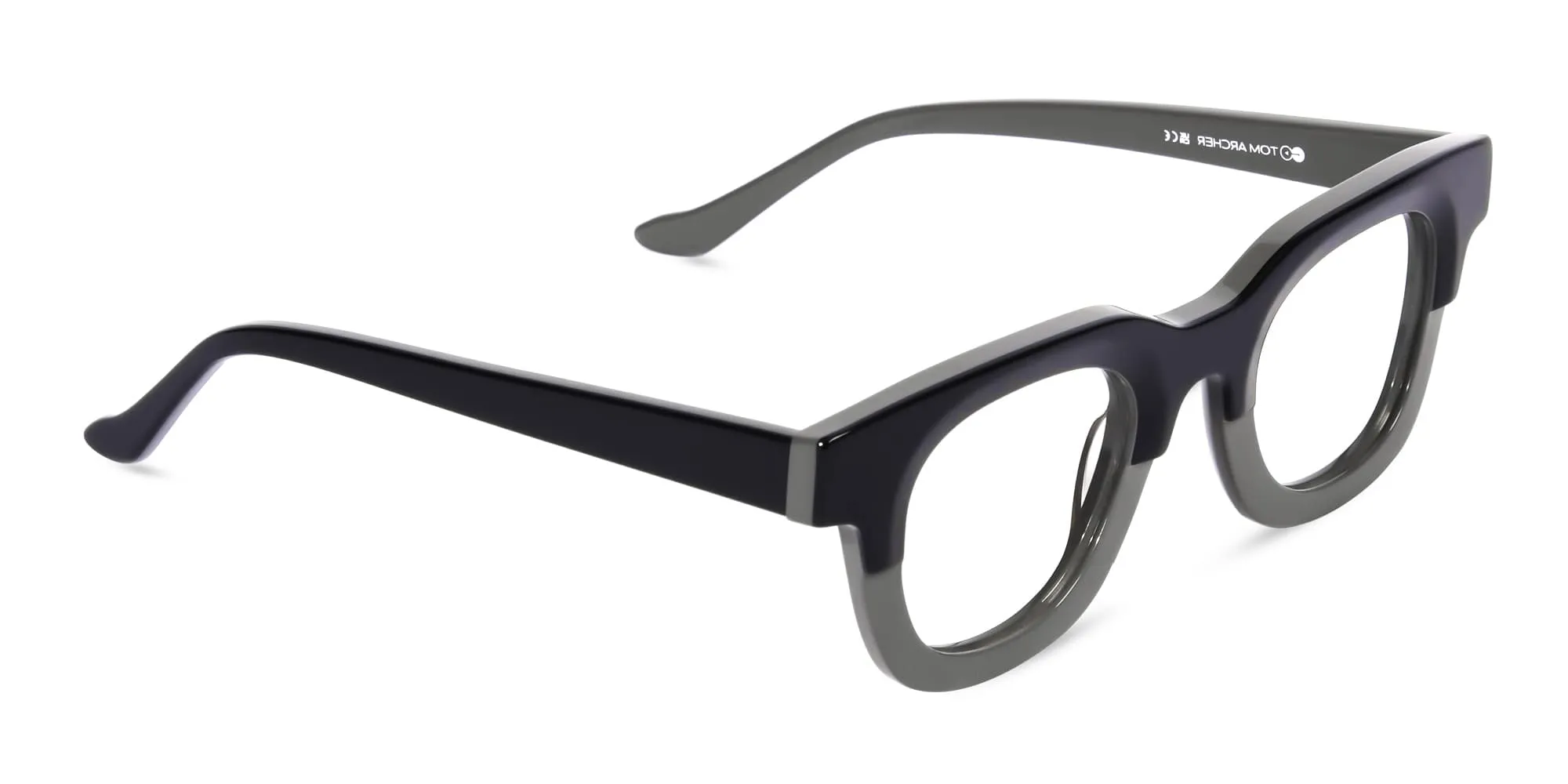 Grey Dual Tone Square Glasses-2
